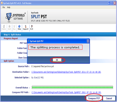 Click to view Easily Split PST by Date 4.0 screenshot
